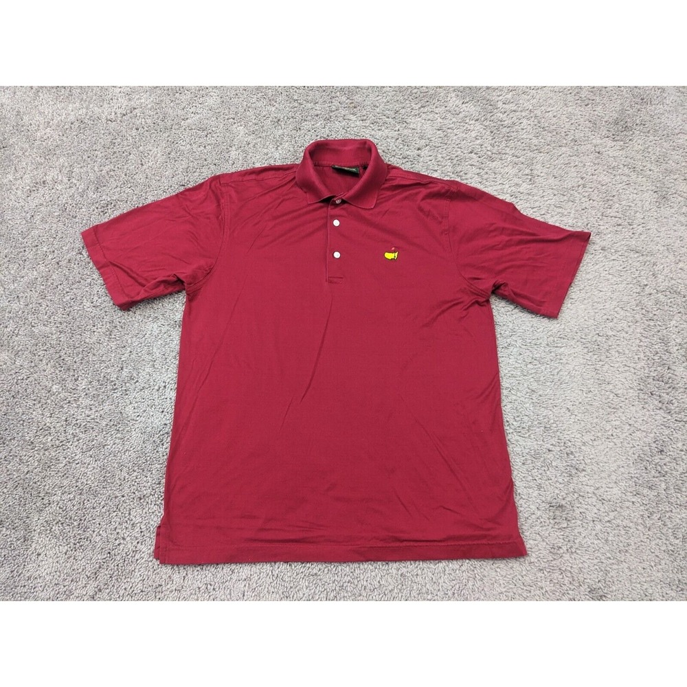 Vintage Masters Polo Shirt Men Medium‎ Amen Corner Made in Hong Kong Red